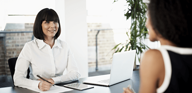 two people in a job interview