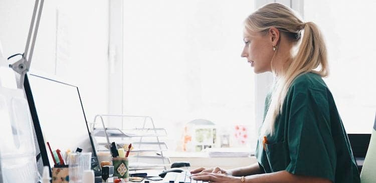 person working at computer