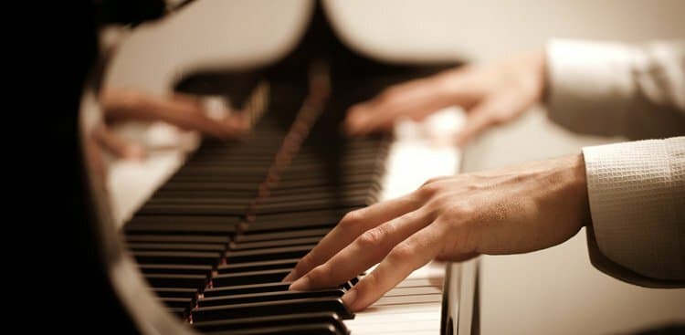person playing piano