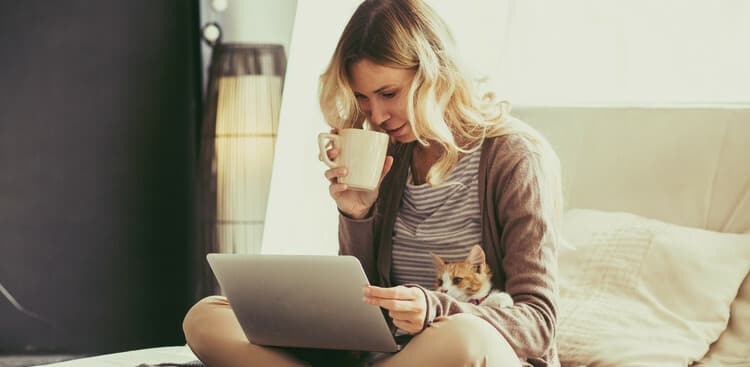 woman working from home