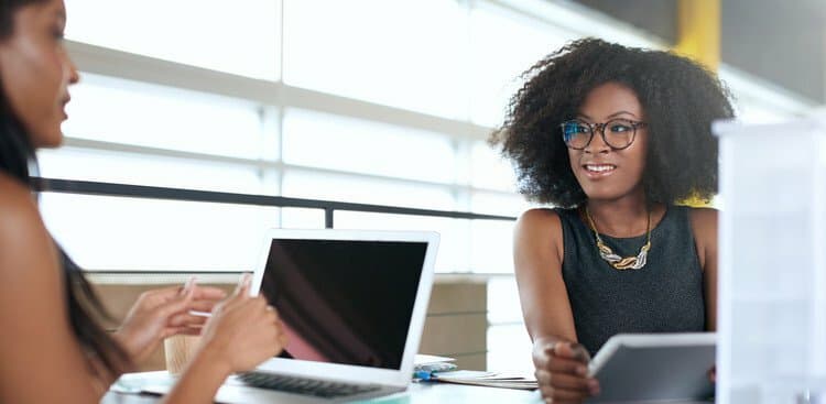 boss talking to employee