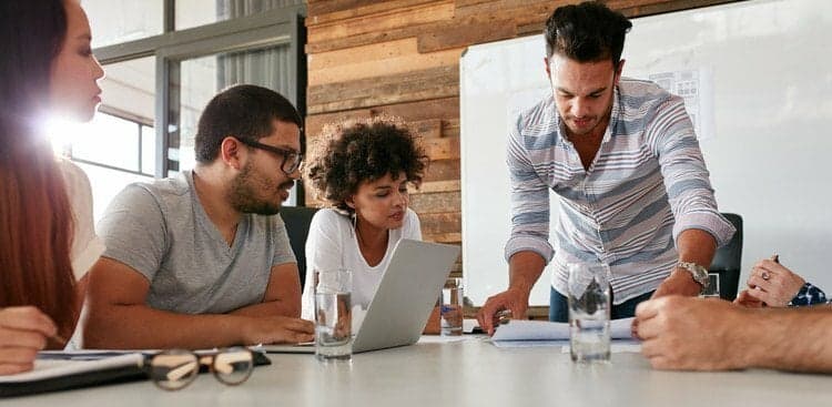 man leading a meeting