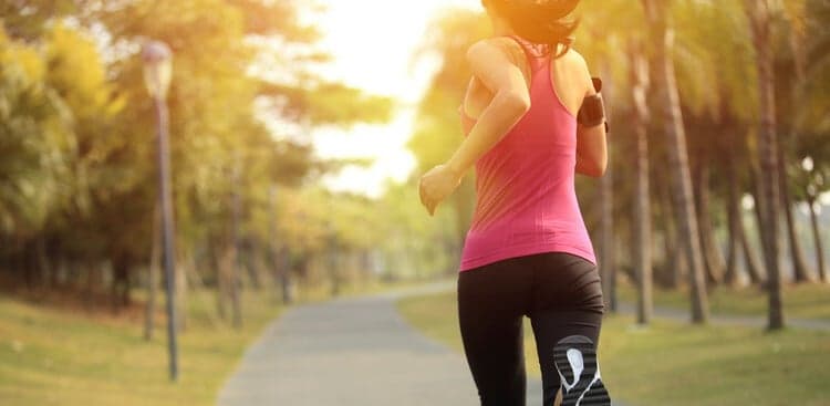 woman running in morning
