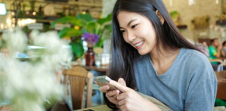 person looking at a phone