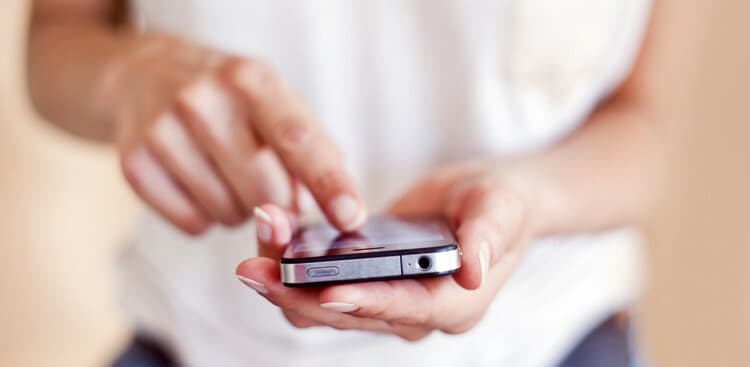 woman using smartphone