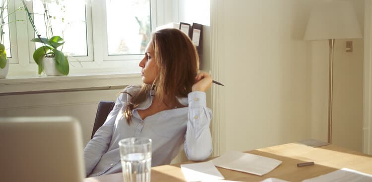 woman deep in thought