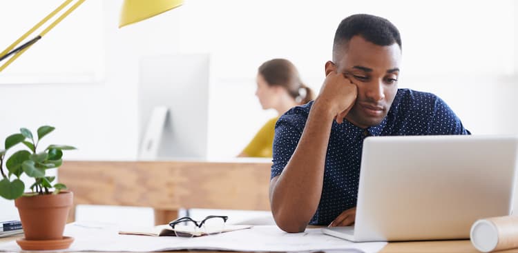 person looking at computer