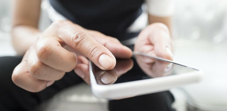 person checking email