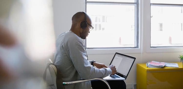 person learning on computer