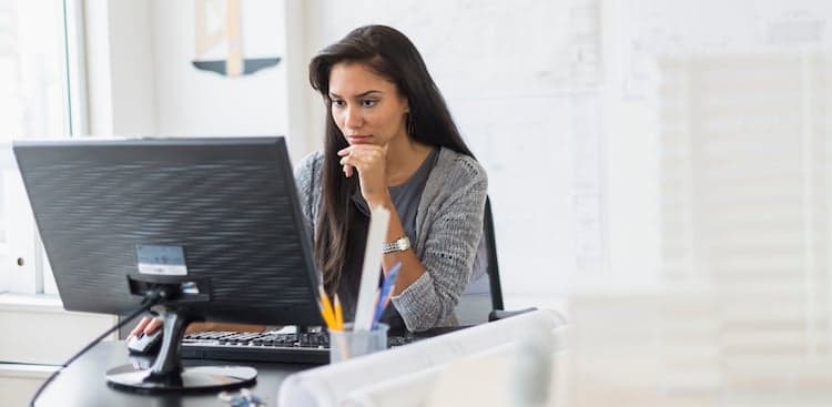 person working at desk