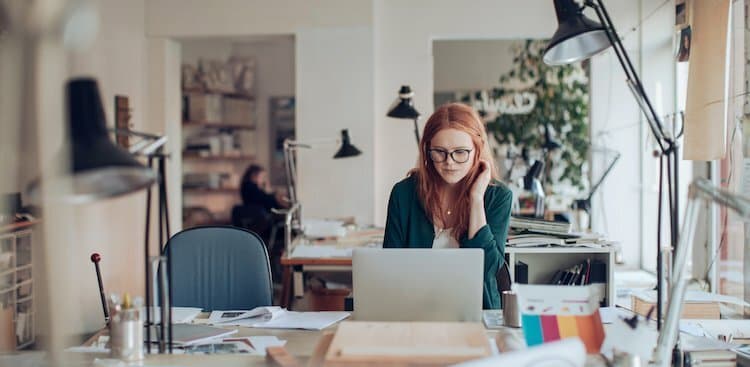 Photo of woman on computer