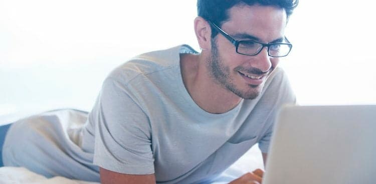 person working on resume