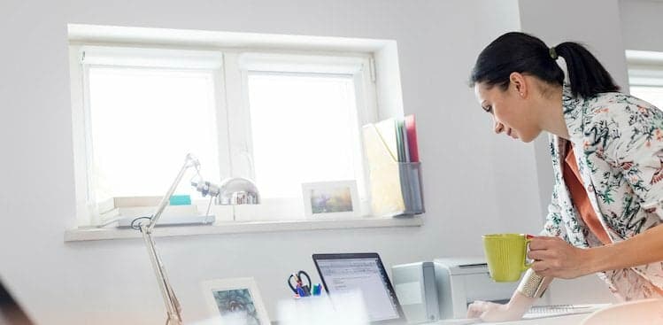 person checking her cover letter