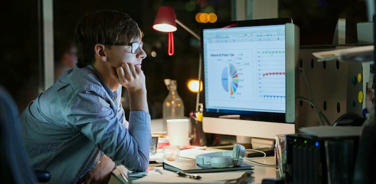 person in front of computer