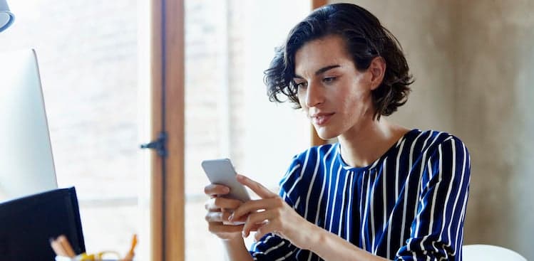 person looking at phone