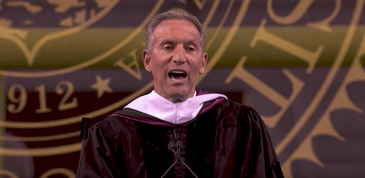 Photo of Howard Shultz commencement speech 2017