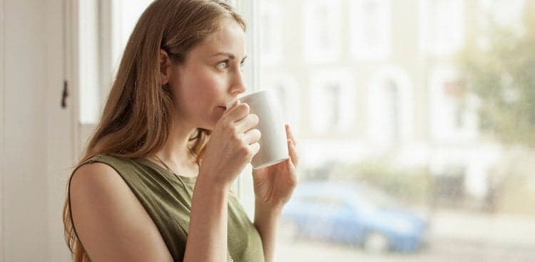 person drinking coffee