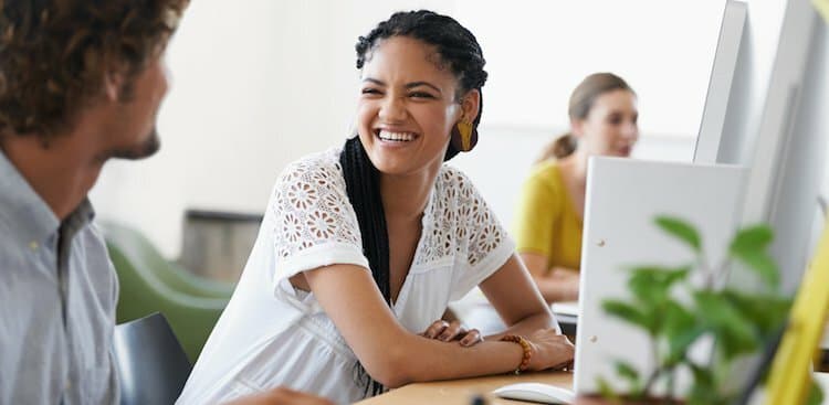 happy person at work