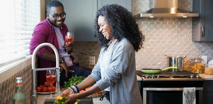 couple unplugging after work