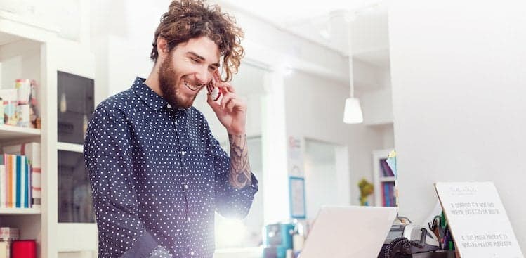 person talking on phone