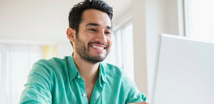 person working on resume