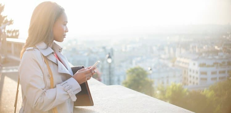 woman traveling for work