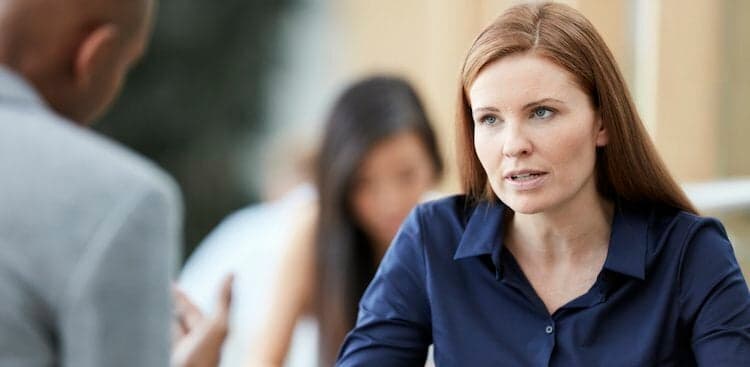 person receiving feedback