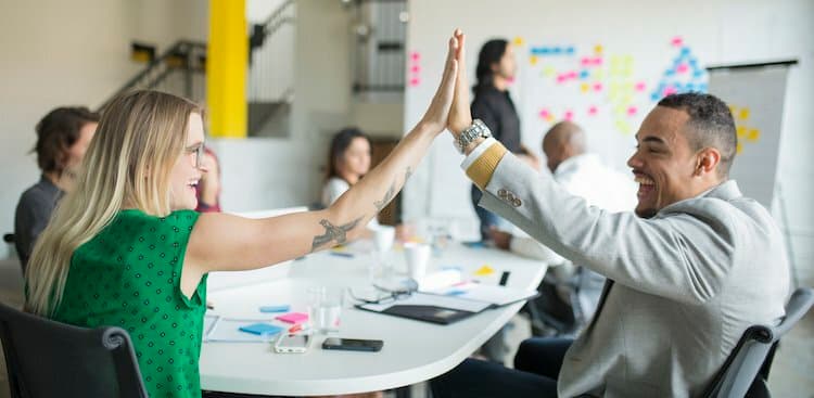 people happy at work