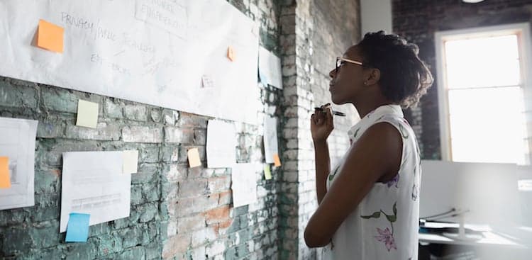 person brainstorming