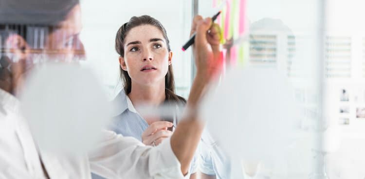 person brainstorming