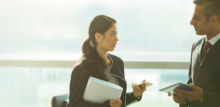 person confronting boss