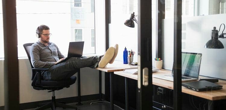 person at desk working