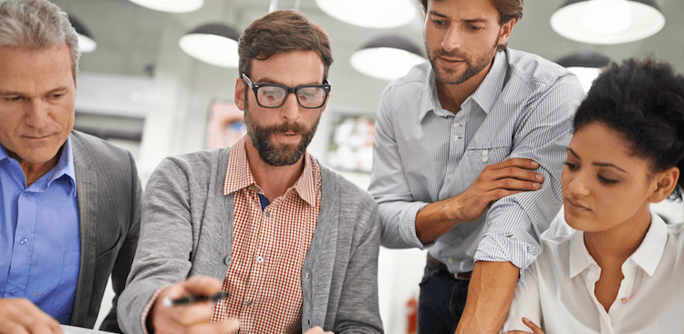 group of people working together