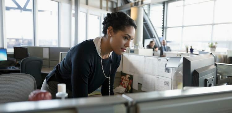 person on computer