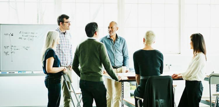 people working across departments