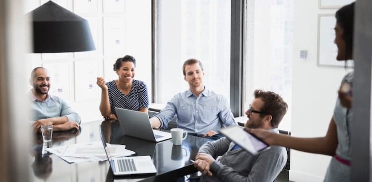 co-workers collaborating in a meeting