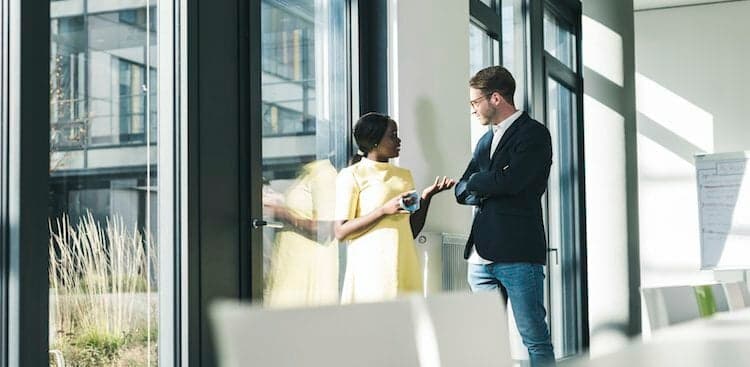 mentor and mentee talking