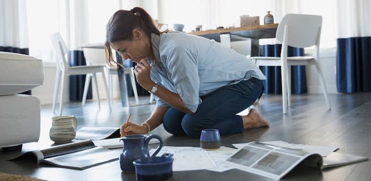 person working on side gig