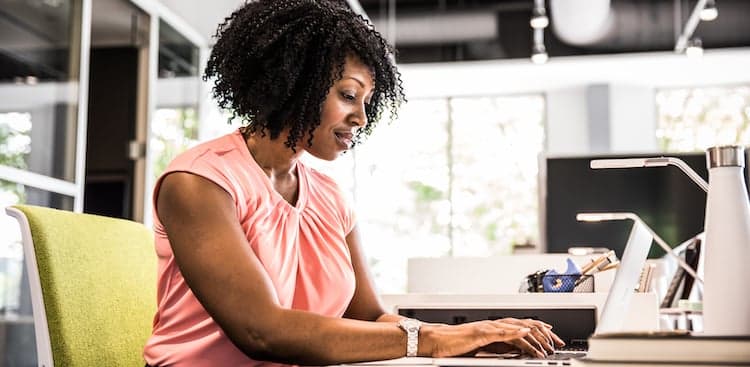 office manager working on their resume