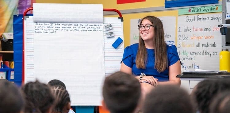 Morgan Hamerman in her second-grade classroom