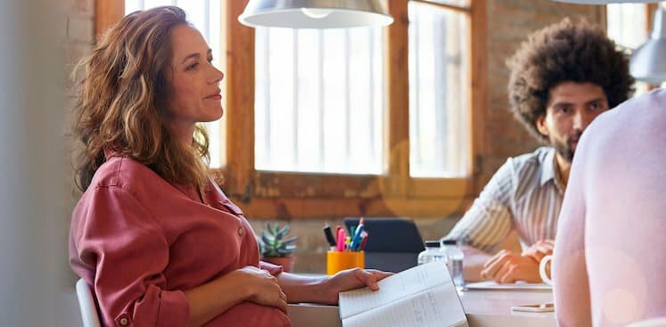 pregnant woman at work